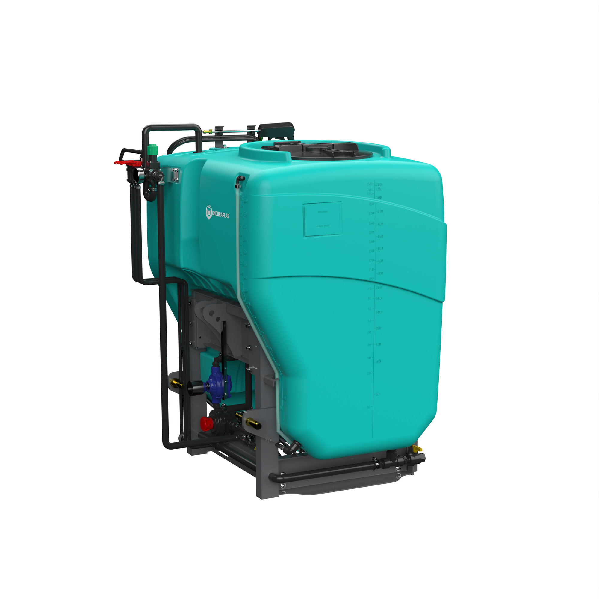 Enduraplas, 200 GALLON LAND CHAMP THREE-POINT TRACTOR SPRAYER, Tank Size 200 Gal, Flow 8 GPM, Pressure 300 PSI, Model# SLC200FG8GR